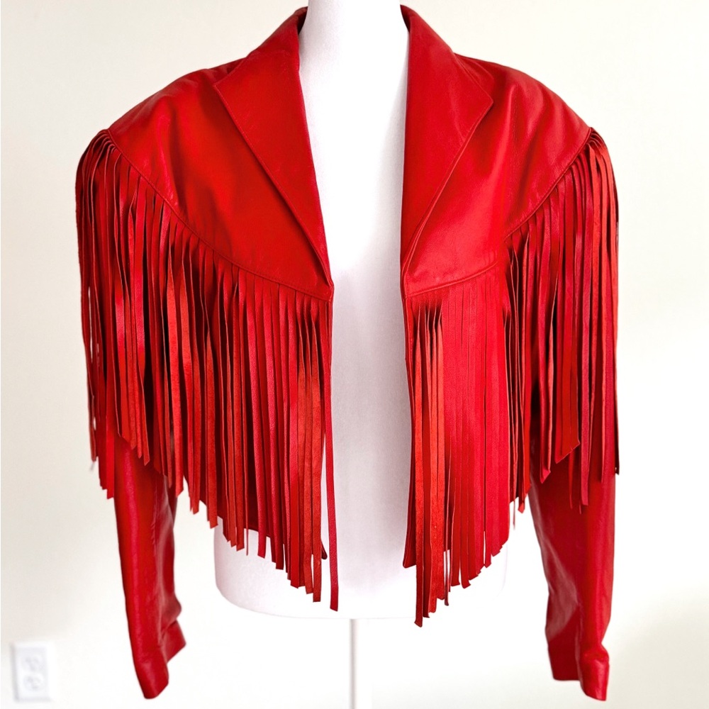Fringe leather jacket
